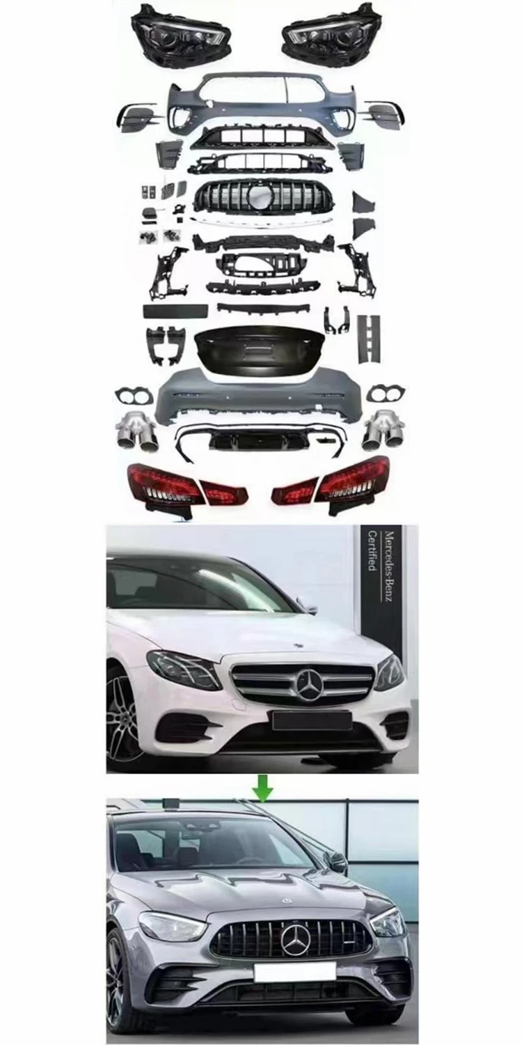 

For 2016-2020 E Class W213 LED Old To New Normal Car To E53 Body Parts for W213 Old To New Body KIT Bumper Headlights