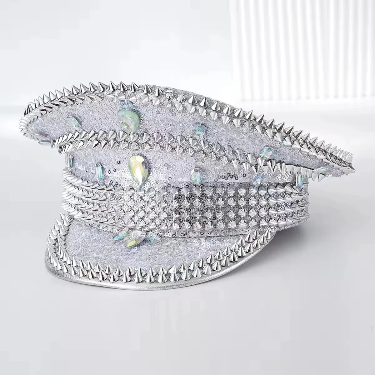 

Steampunk Captain Hat Rhinestone for Mardi Gras, Carnival, Rave Festivals Accessories ＆ Party Cap for Women & Men