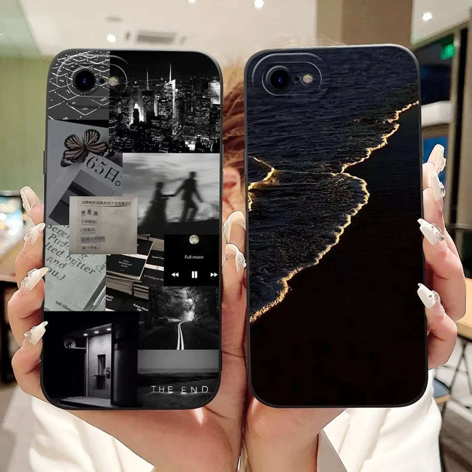 For iPhone 7 Plus 8 Plus Case Soft Silicone Capa Goothic Style Cartoon Panda Flower Back Cover For iPhone 6 Plus 6S Plus Bumper