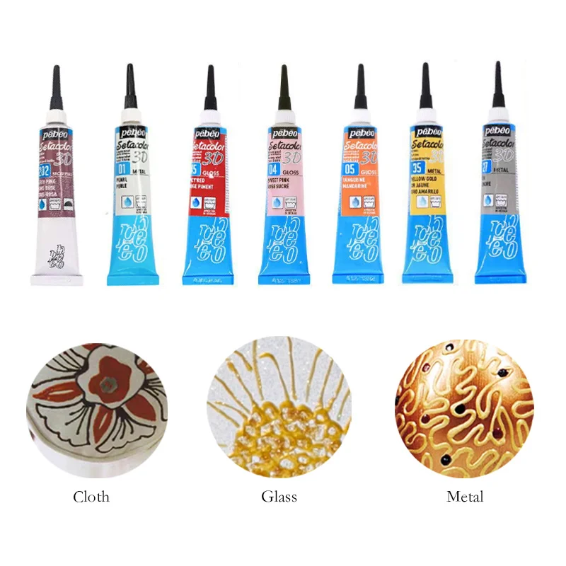 20ml Fabric 3D Hook Pen Rich Colors Waterproof Non Fading Good Adhesion for Handmade DIY Shoes T-shirts Pillows Fabric Dolls