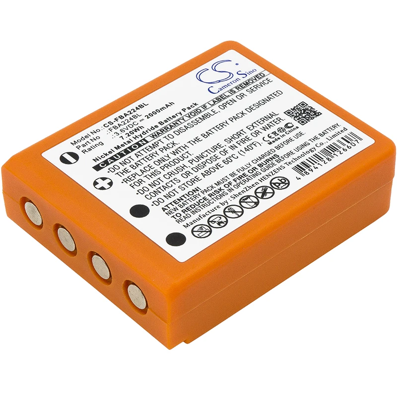 

Ni-MH Crane Remote Control Battery for HBC, 3.6V, 2000mAh, Compatible Models: FBFUB09N, FUB 9NM 6V, FUB9NM, Linus 4, Linus 6