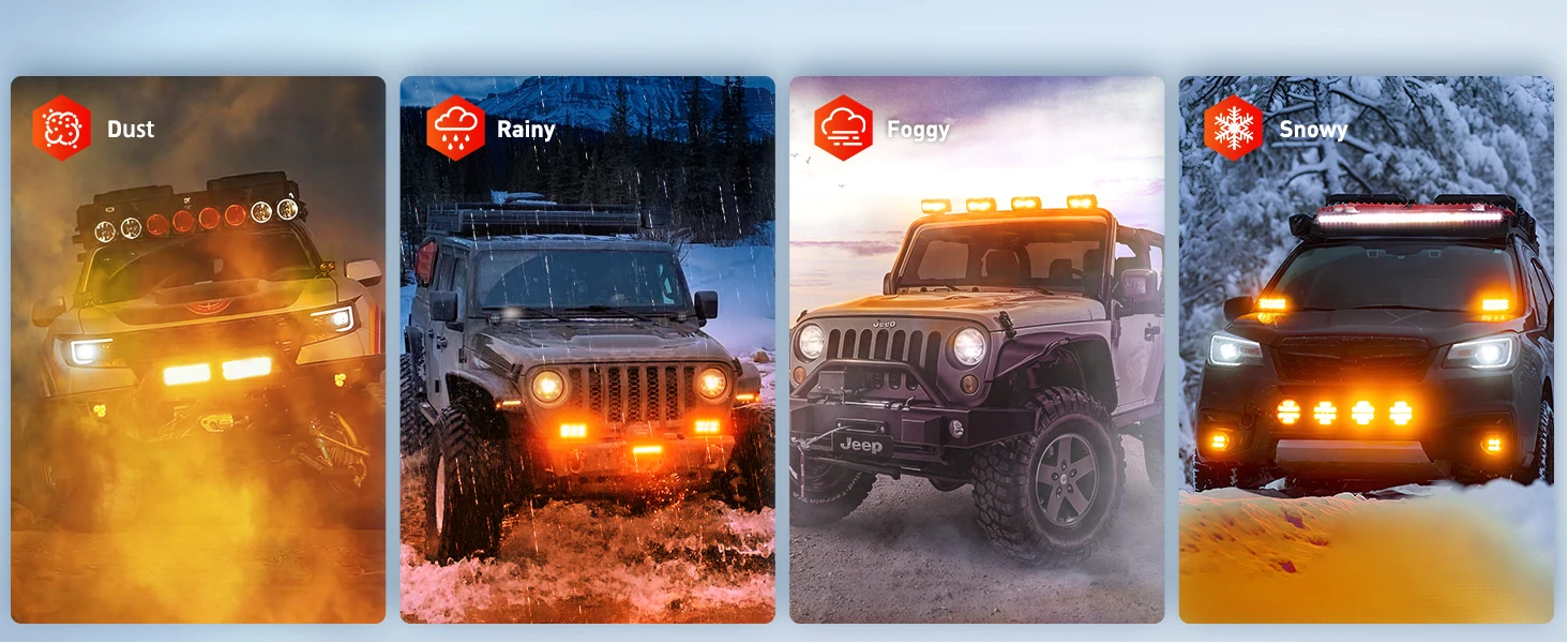2PCS 6.5 Inch Amber 120W Light Bar