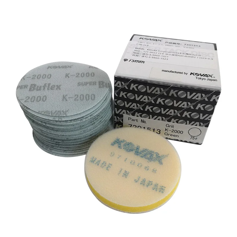 Kovax Disco abrasivo da 3 pollici 77 mm per lucidatura fine Disco rotondo Carta vetrata di grado professionale per finitura superficiale liscia
