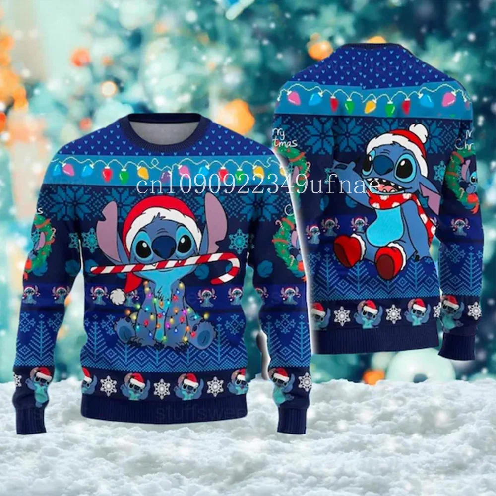 

2025Disney Christmas Sweater Men's Womens 3d Ugly Sweater Mickey Ugly Christmas Sweater Anime Xmas Gifts Sweater