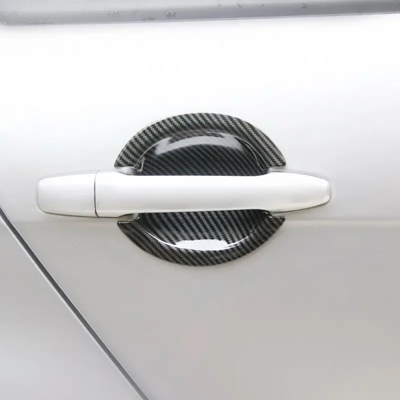 For Mitsubishi Outlander Lancer ASX 2008-2018 ABS Chrome Carbon Fiber Car Door Handle Bowl Cover Sticker Styling Accessories