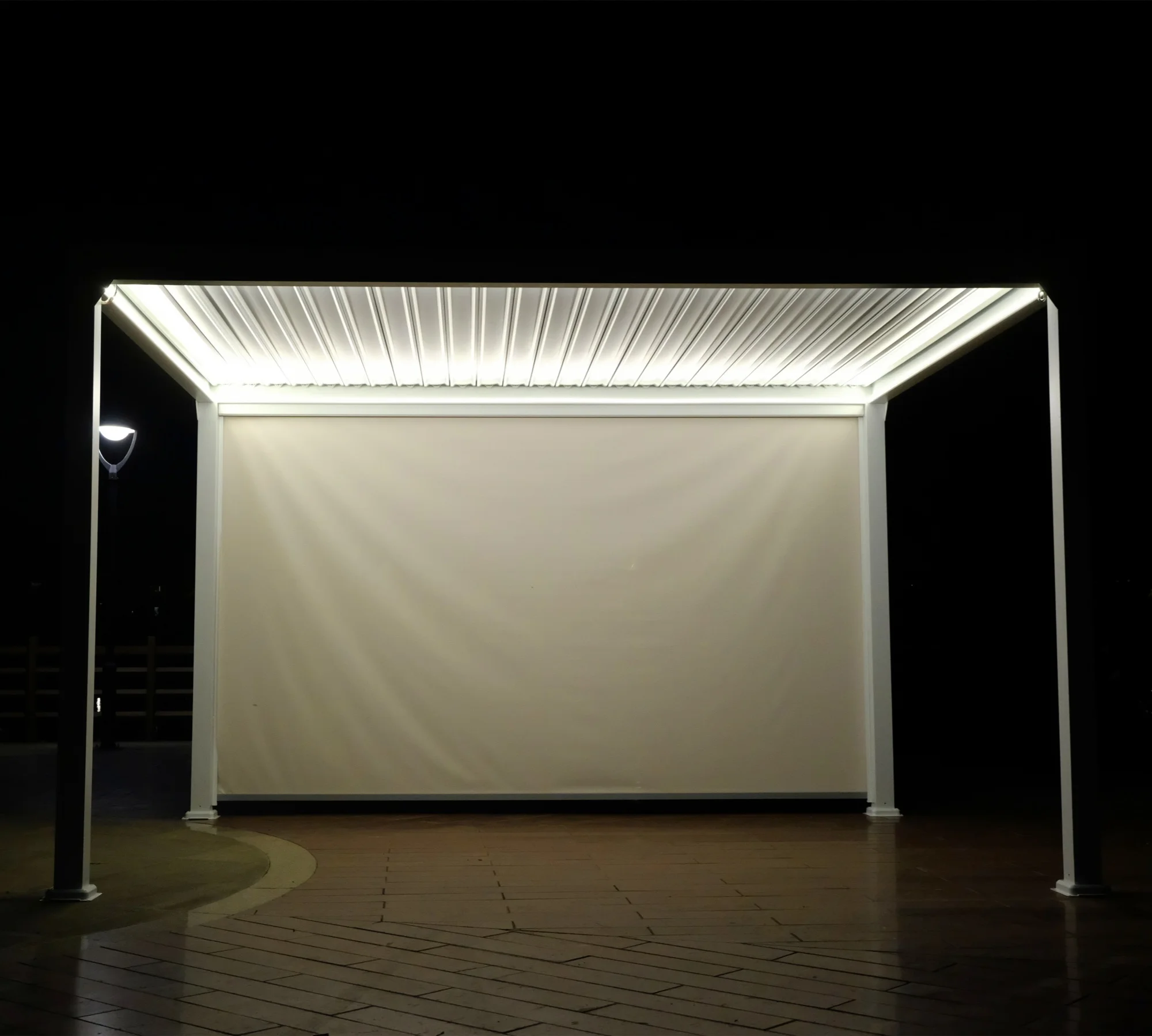 df-High Quality Modern Luxury Aluminum Waterproof Outdoor Pergola with Bright Light Garden Pergola Retractable Pergola！