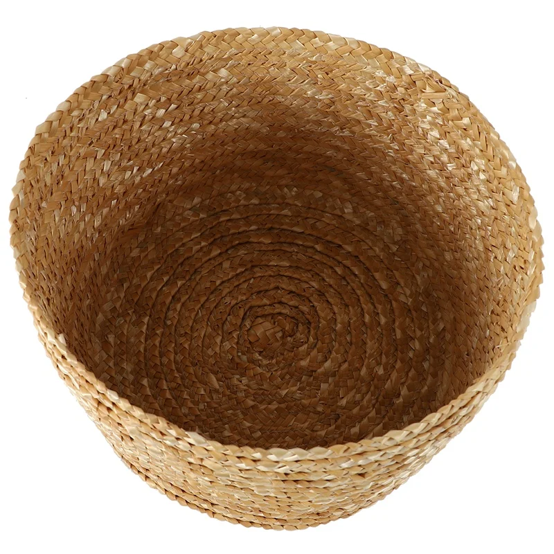 Promotion! Wheat Straw Woven Storage Basket Storage Basket Innovative Basket Rustic Natural Brown Finish Storage Decorative Bask