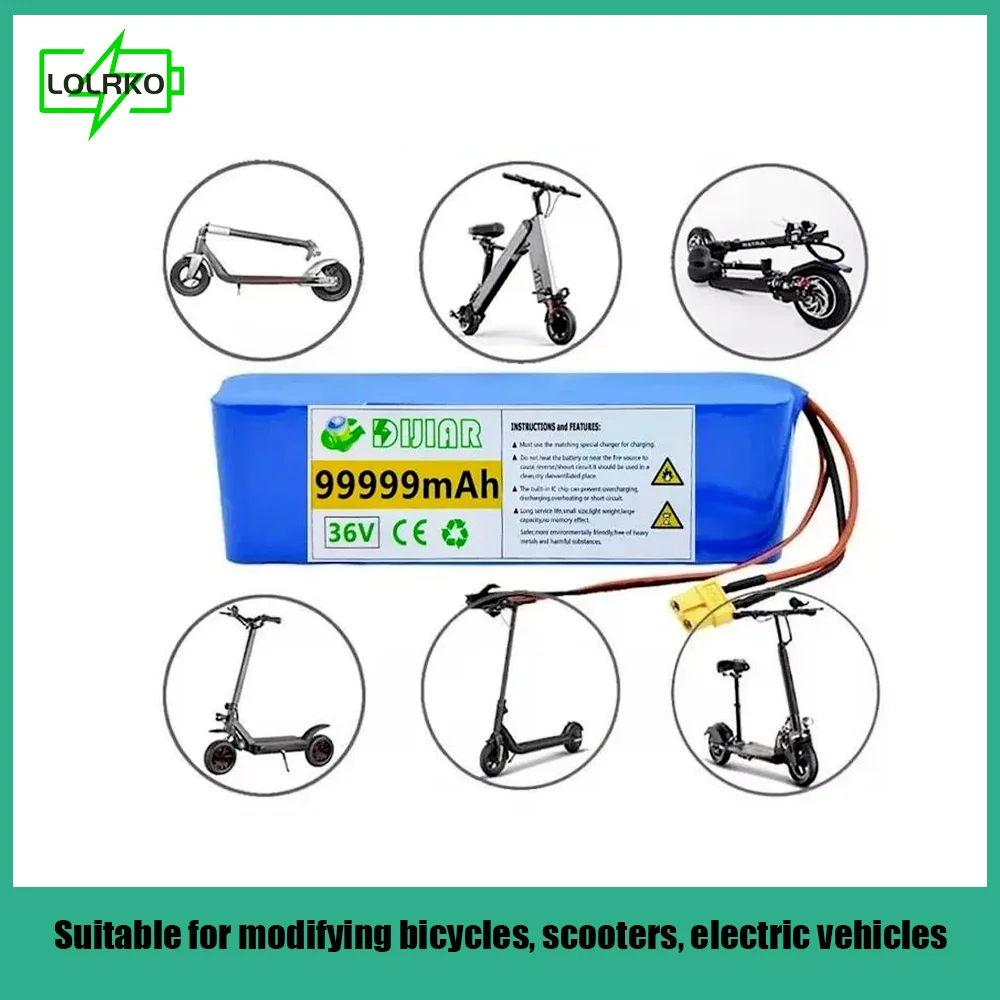 

Large capacity 10S2P 36V 99999mAh lithium battery, suitable for 500W electric scooters, durable and long-lasting!