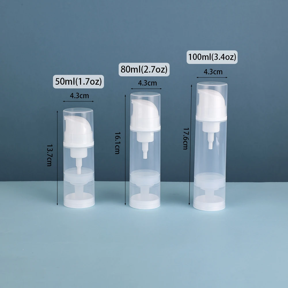 زجاجة مضخة رغوة الضغط بدون هواء قابلة لإعادة الملء لتغليف مستحضرات التجميل 50 مل 80 مل 100 مل حاوية فارغة #6