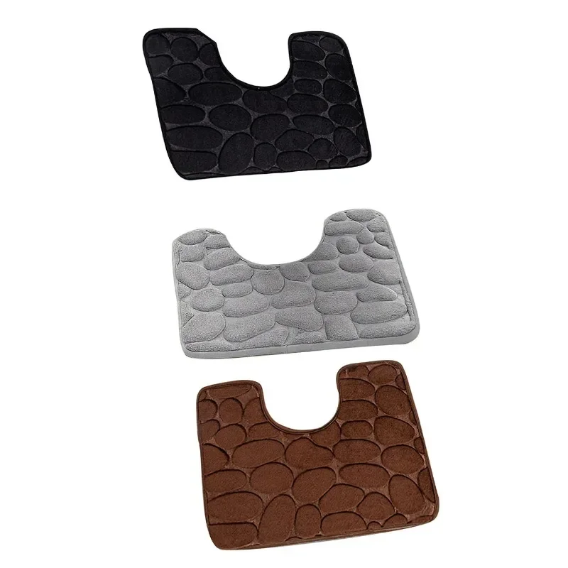 U-Shape Bathroom Toilet Foot Mats Waterproof Mats Bathroom Absorbent Non-Slip Quick Dry Mats