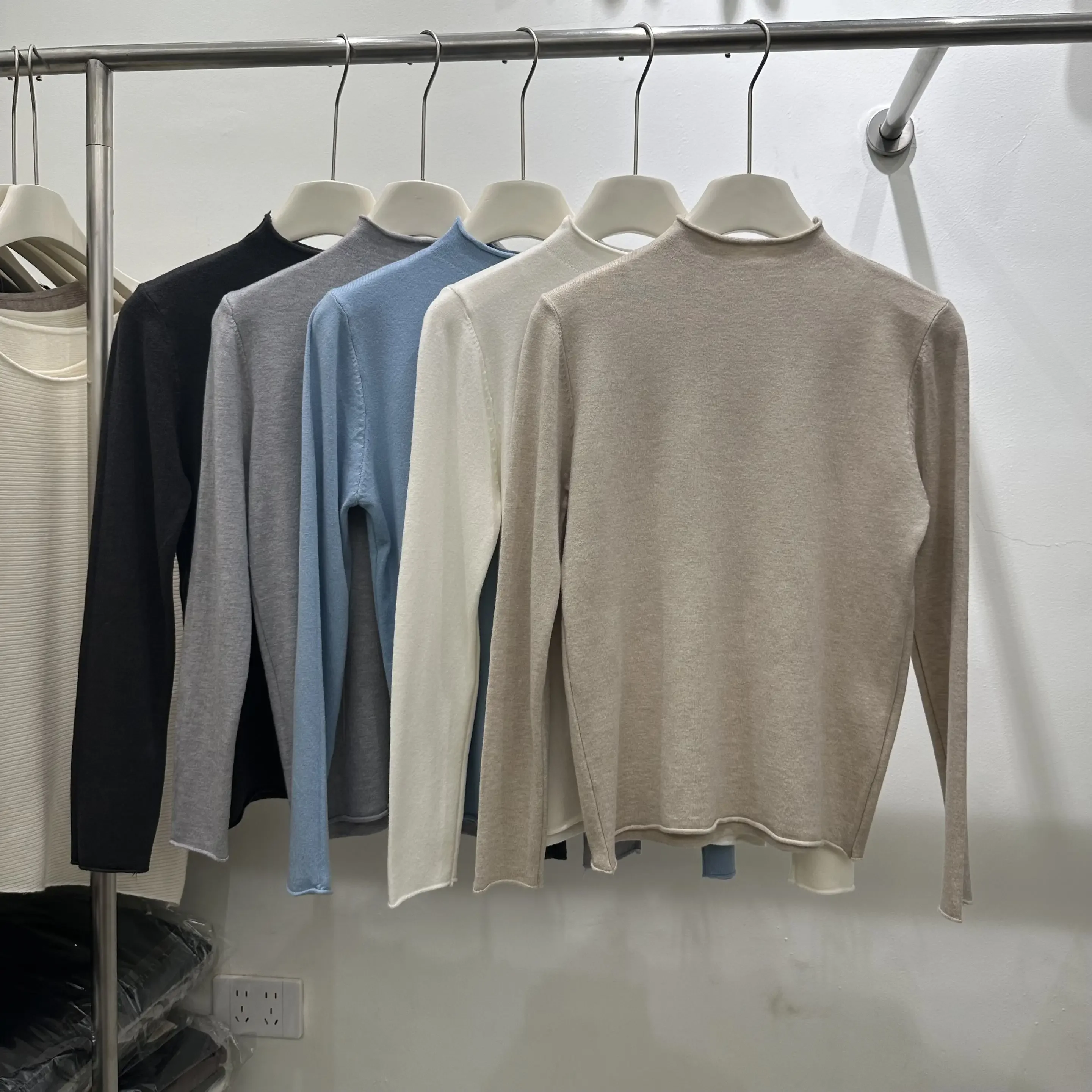 

Women Long Sleeve Sweater High Strecth Slim Bottoming Shirts Casual Korean Turtleneck Warm Autumn Winter Inner Basic Pullovers