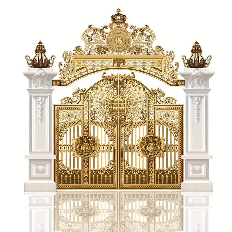 Royal Entrance Villa Garden Fence Driveway Security Designs Solid Cast Aluminum Gate
