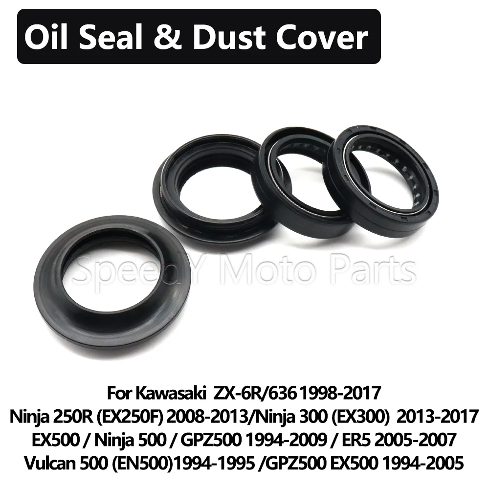 

For Kawasaki ZX-6R ZX636 Ninja 250R EX250F 300 EX300 500 EX500 GPZ500 ER5 Vulcan Motorcycle Front Fork Shock Absorber Oil Seals