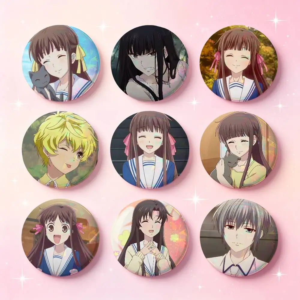 Fruits Basket Anime Badges Button Round Creative Pin Brooch Badge Bag Decor Accessories Fans Collect Friends Gifts