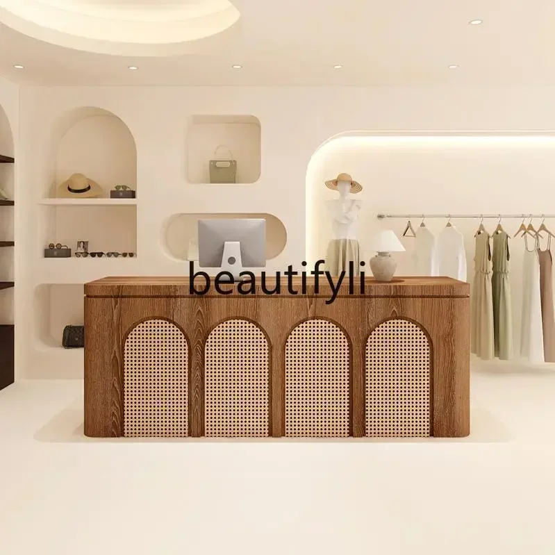 60.Beauty salon, bed and breakfast bar, reception desk, hotel rattan, wabi sanfeng checkout page
