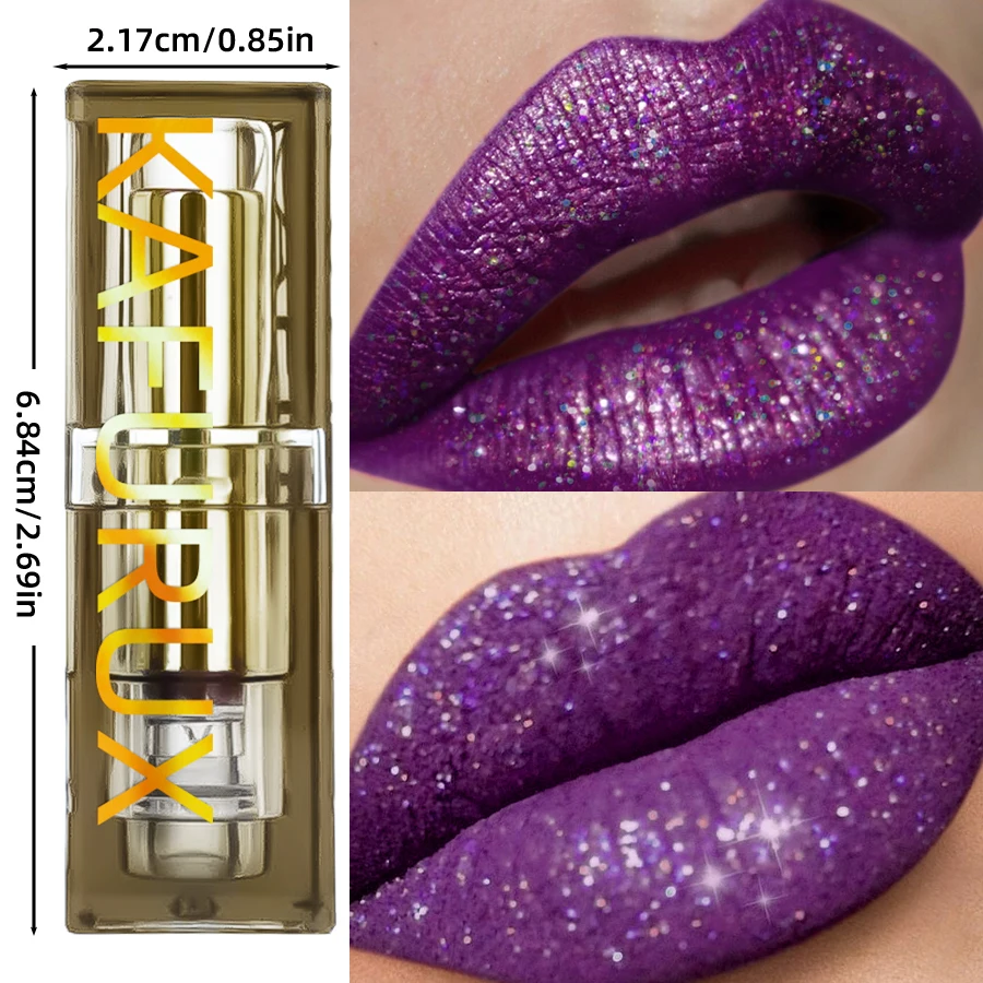 1PC Viola Glitter Rossetto bicolore Rosso Rosa Shimmer Rossetti Cosmetici Facile da usare Lip Tint Trucco coreano Lip Smalto Regali