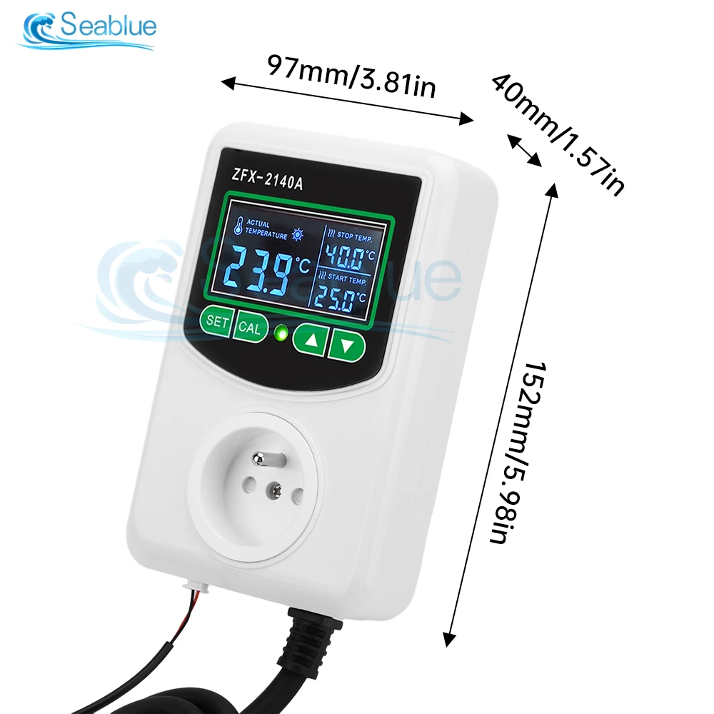 ZFX-2140A 220V Intelligent LCD Thermostat High Precision Microcomputer Thermostat Temperature Controller Switch 2200W/3500W