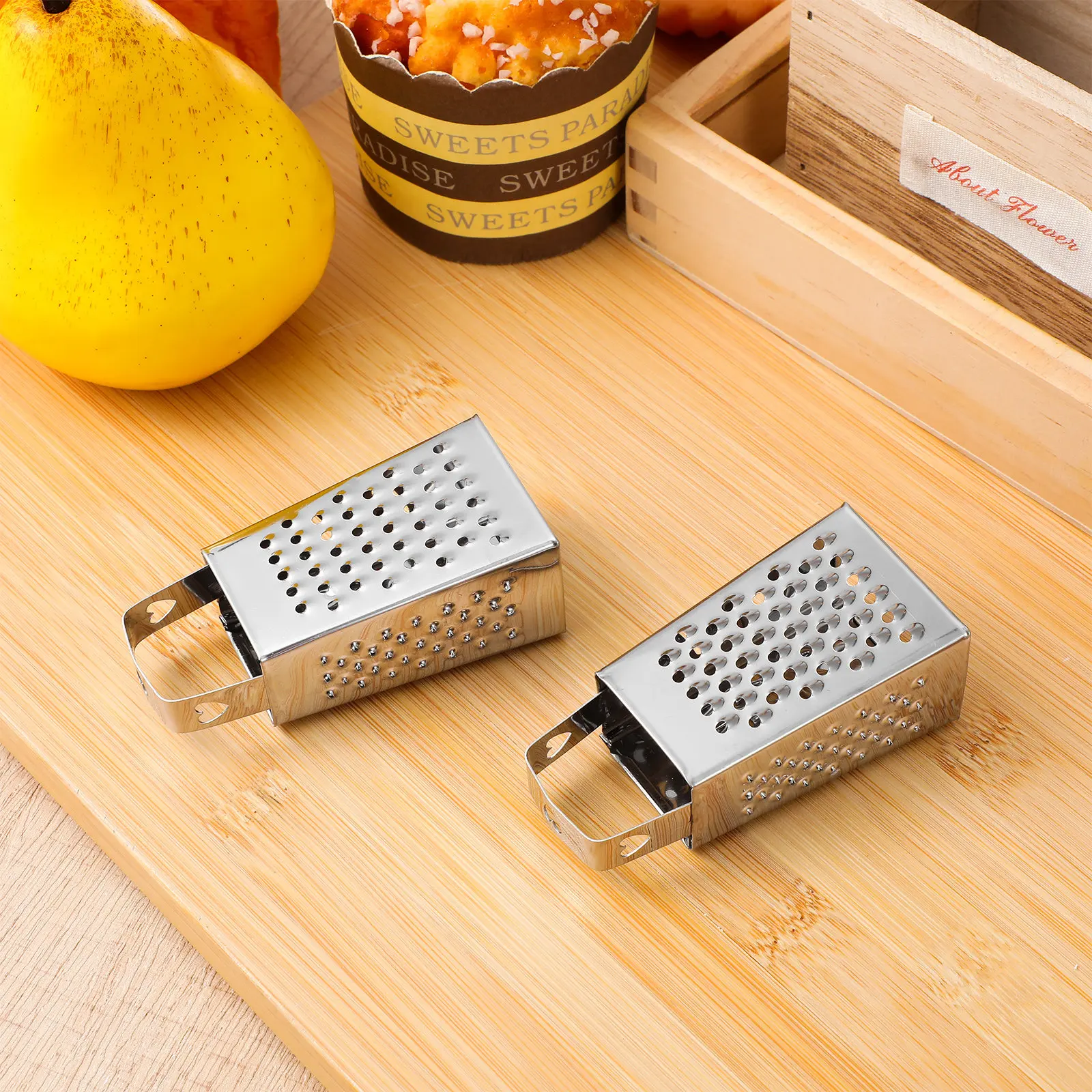 

6Pcs Small Cheese Grater Stainless Steel Four-Sided Slicing Tool Kitchen Shredder for Vegetable Potato Garlic Carrot Fruit