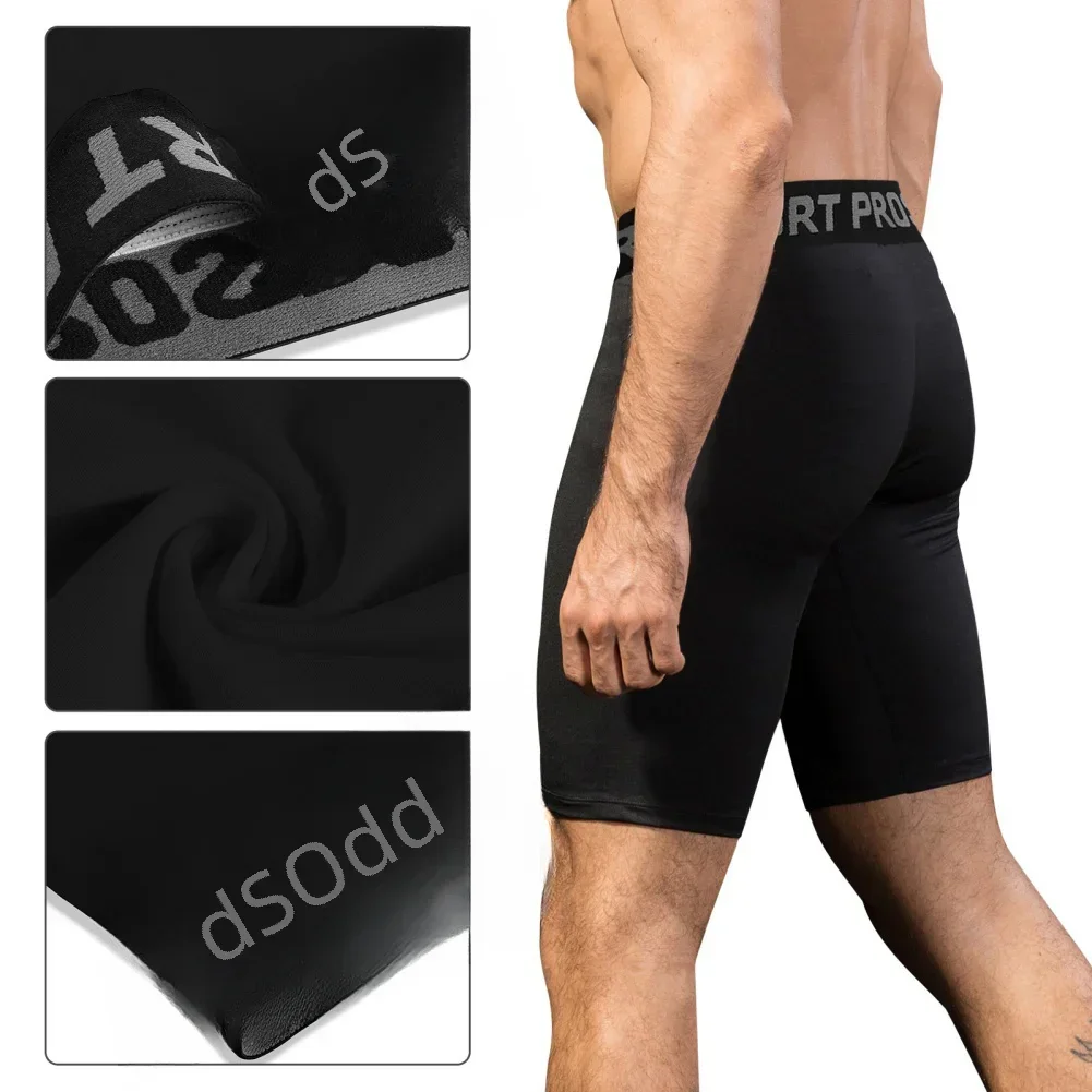 Men Compression Shorts Tights Quick Dry Elastic Hygroscopic and Sweat Releasing Men Basketball Running Fitness Training Tights