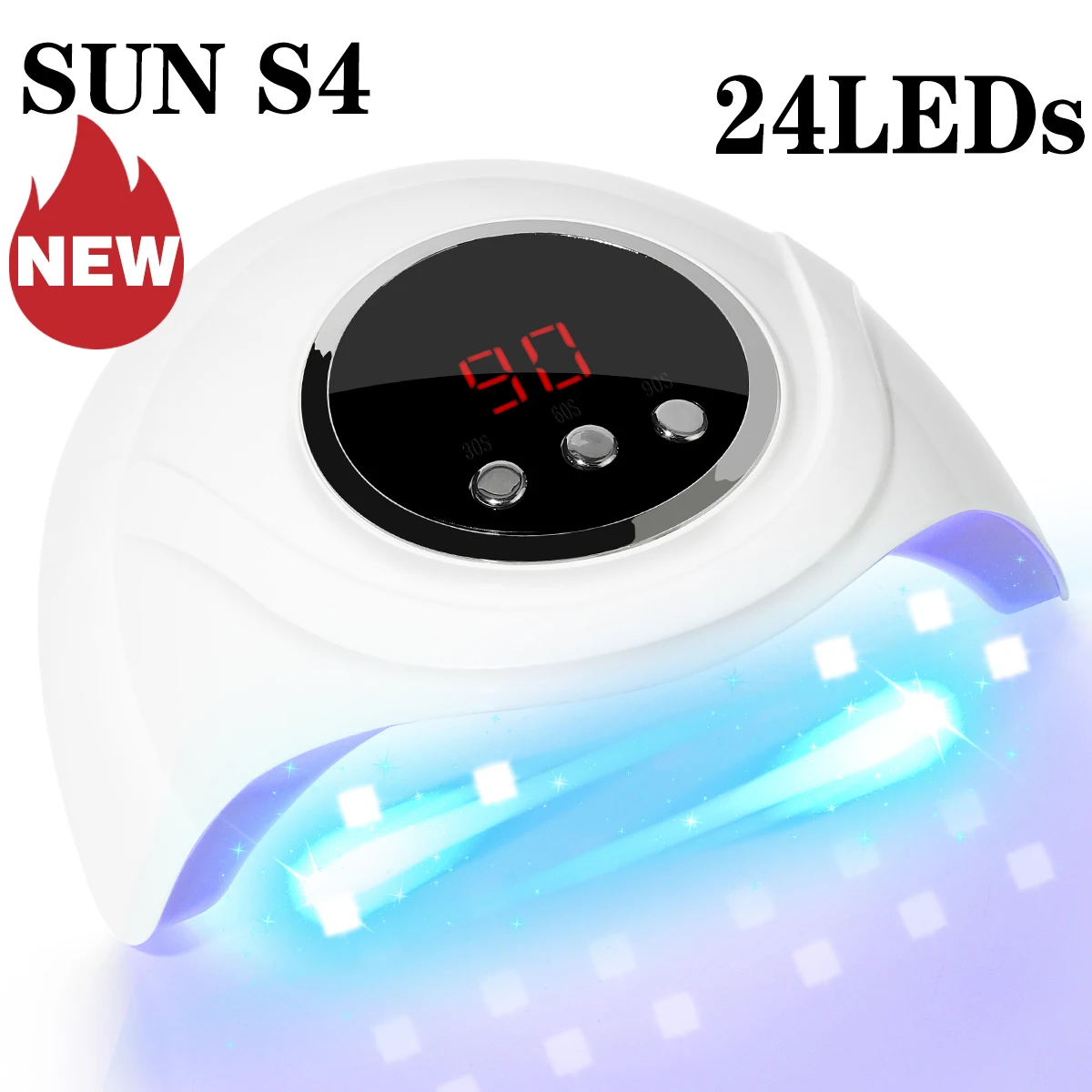 Lámpara LED UV para uñas, secador de uñas profesional de 24LED, luz de esmalte de Gel con 3 ajustes de temporizador, secador LED de Gel de curado con Sensor automático