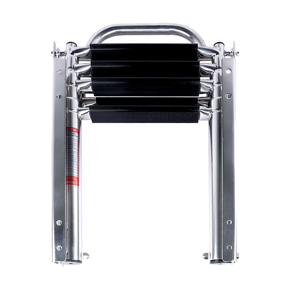 4 Step 316 Stainless Steel Folding Telescoping Inboard Ladder for Yacht Swim Deck New Marine Hardware