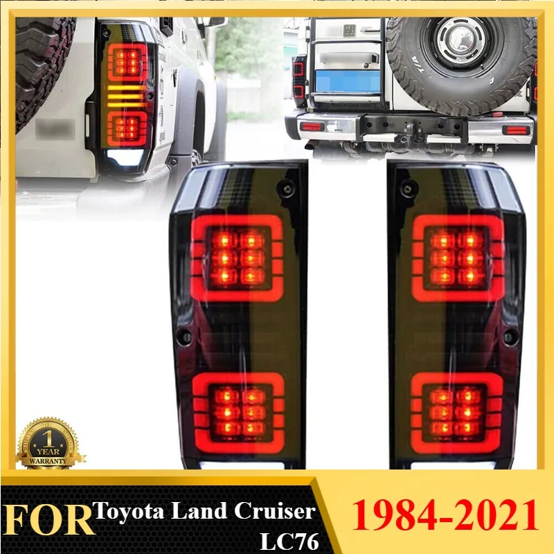 New Arrivals Modern Style Black Smoke LED Tail Lights For Toyota Land Cruiser LC76 1984-2021 Enhance Rear Look Easy Installation