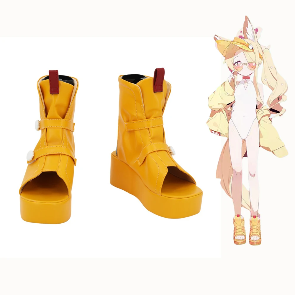 Blue Archive Yurizono Seia Cosplay Boots Yellow Shoes Custom Made Any Size