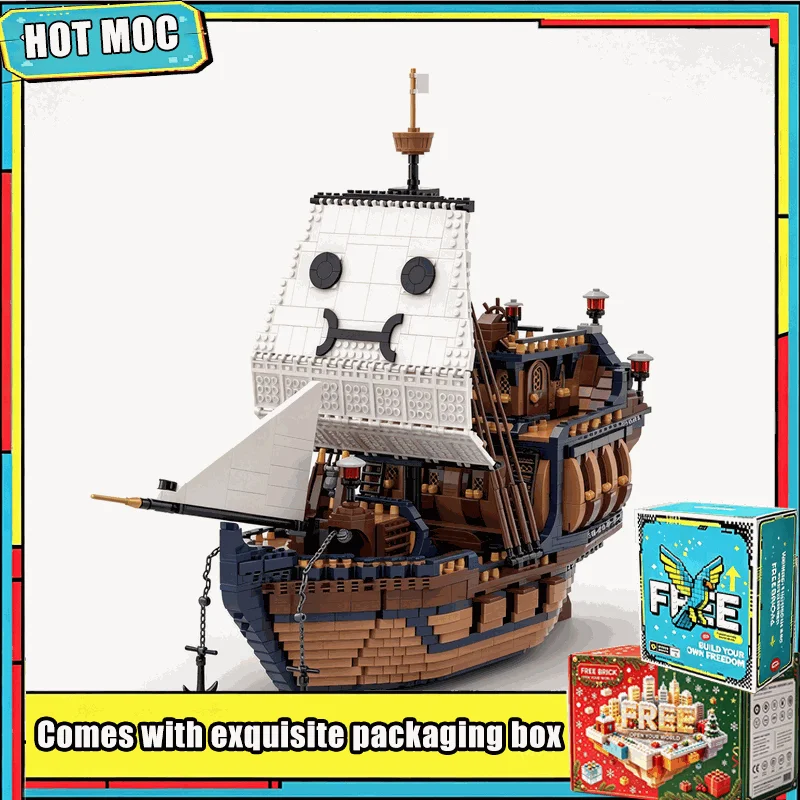 NEW 5525 PCS MOC Classic Pirate Sailing Ship Large Scale Building Blocks Set Custom Puzzle DIY Assembly Display Model Toy Gifts