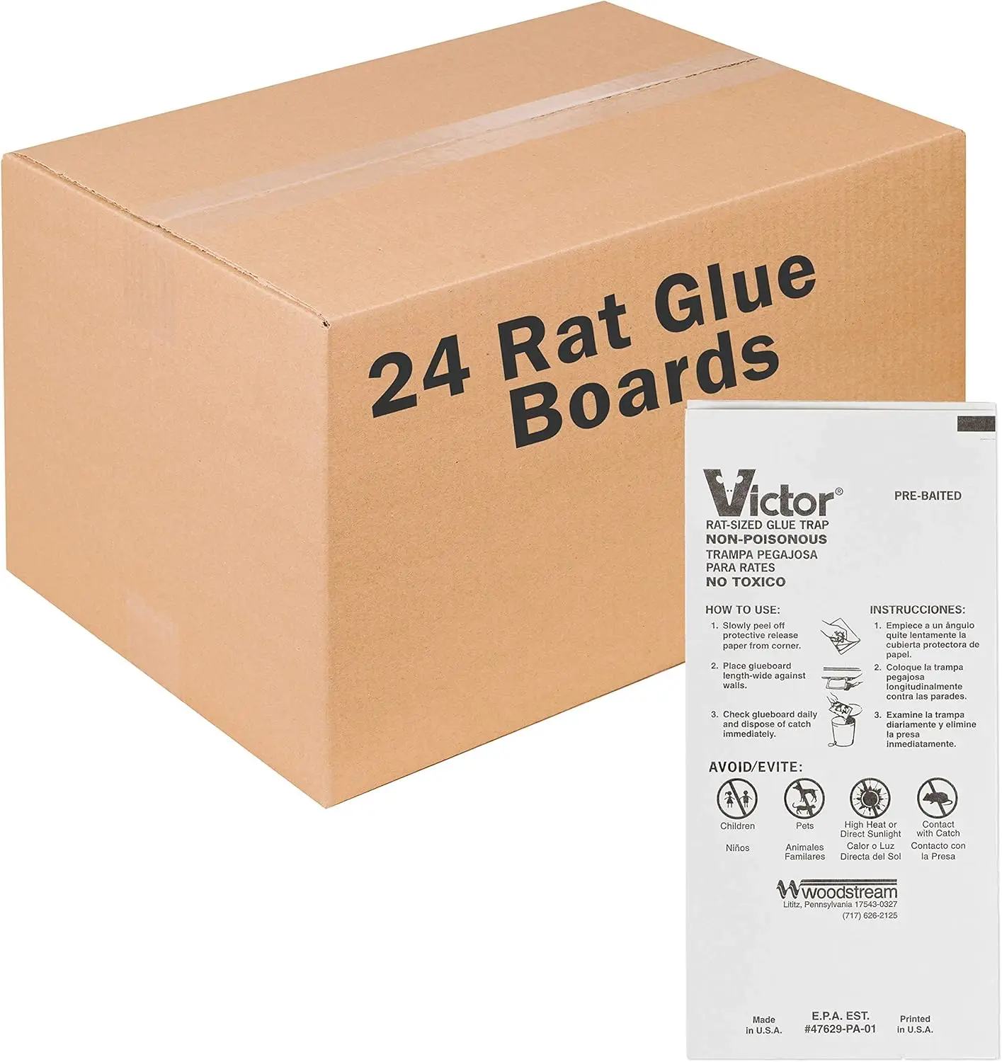 

24 Glue Boards for Rodent and Insect Monitoring - Easy Use Traps Bulk Pack