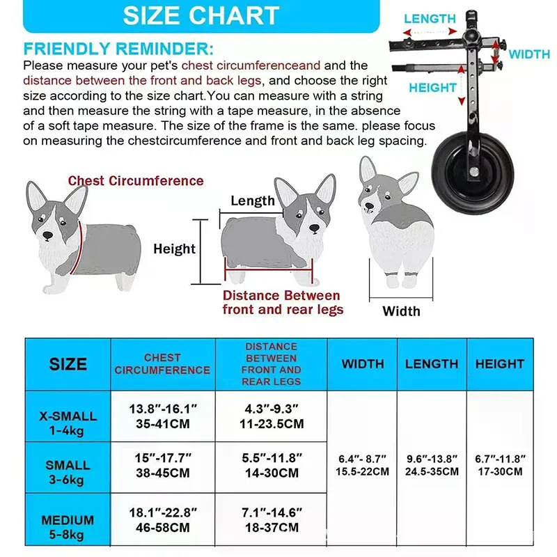 Adjustable Small Dog Wheelchair For Back Legs Disabled Pets Leg Brace Mobility Aid For Small Pets Hind Limb Rehabilitation Older view 5