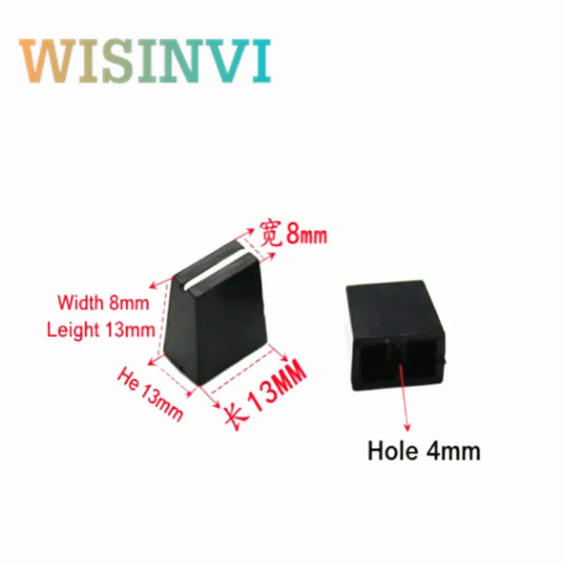 10pcs 13×8×13mm Plastic Fader Knob 4mm Hole Slider Knob for Slide Potentiometer Audio Mixer Console Volume Control