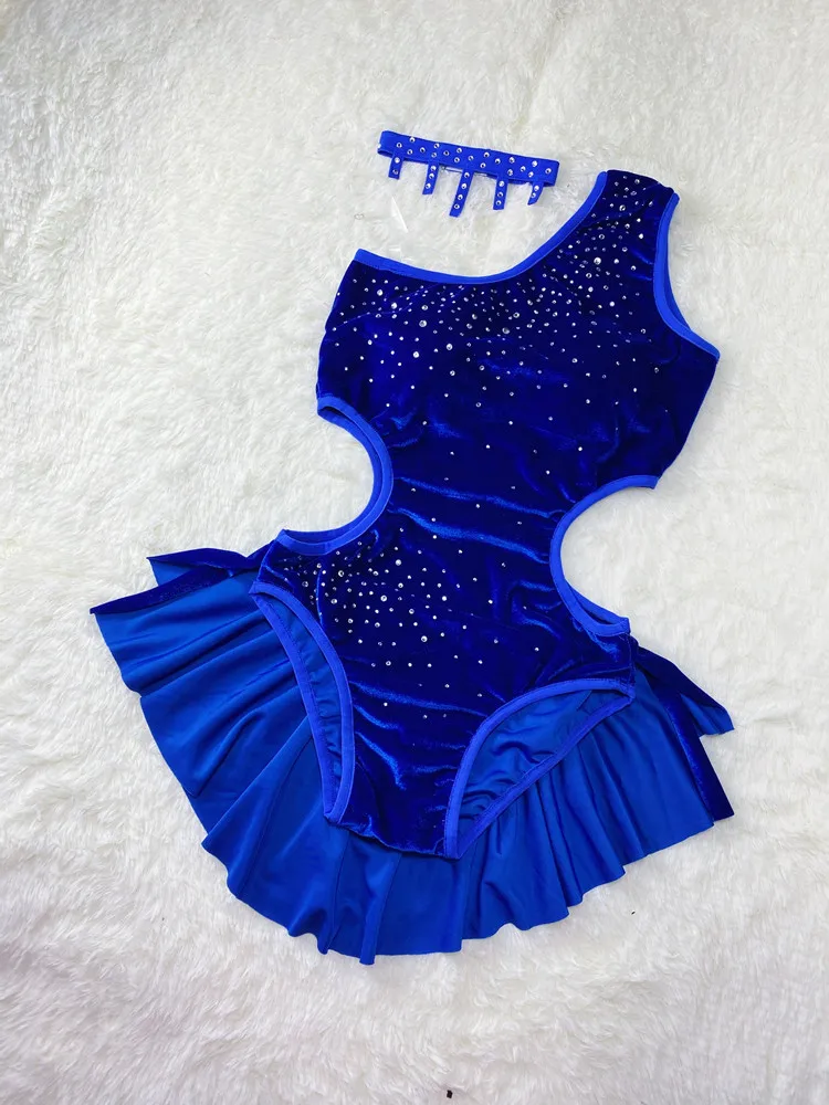 ชุดเต้นโพลแดนซ์สำหรับผู้หญิง ผ้ากำมะหยี่ ประดับเลื่อมวิบวับ เหมาะสำหรับงานกลางคืน บาร์ ดีเจ เวที แสดงเต้นละติน