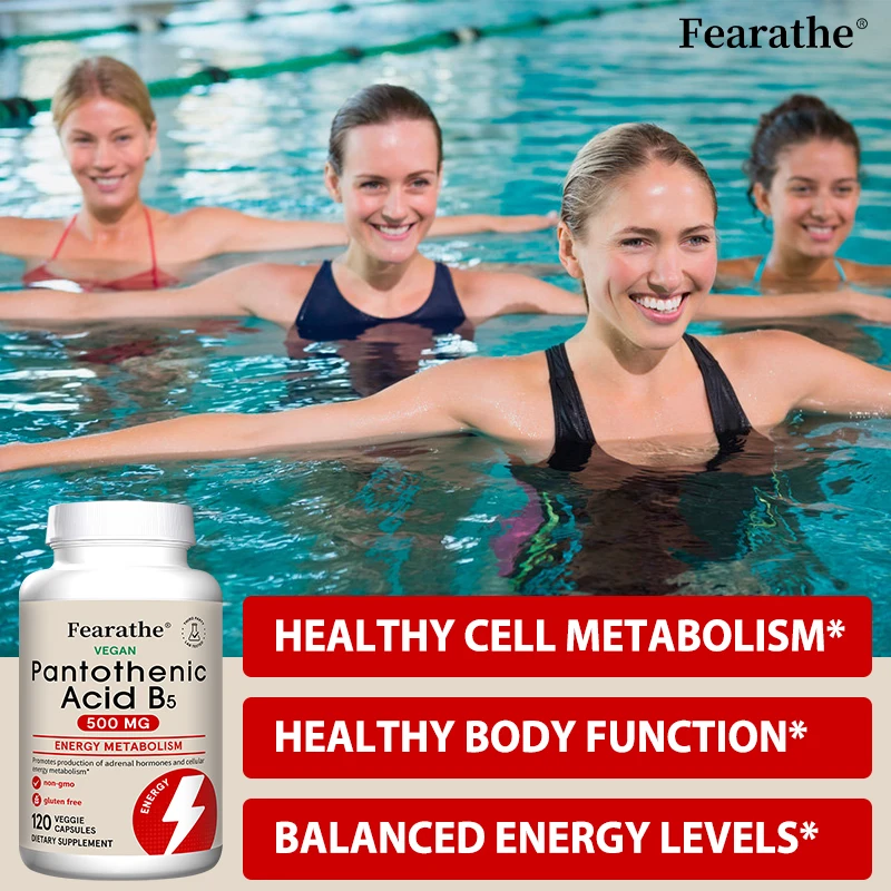 Pantothenic Acid B5 500 Mg, Dietary Supplement, Regulates Cellular Balance, Maintains Energy Levels, Supports Metabolism