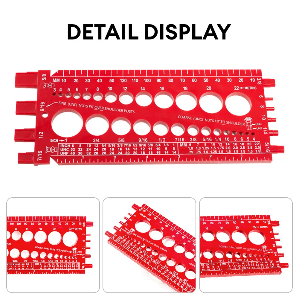 Portable Durable Nut And Drill Bit Thread Checker Gauge Tester Screws Measuring Imperials Tool Standard Metric Gauge Tester