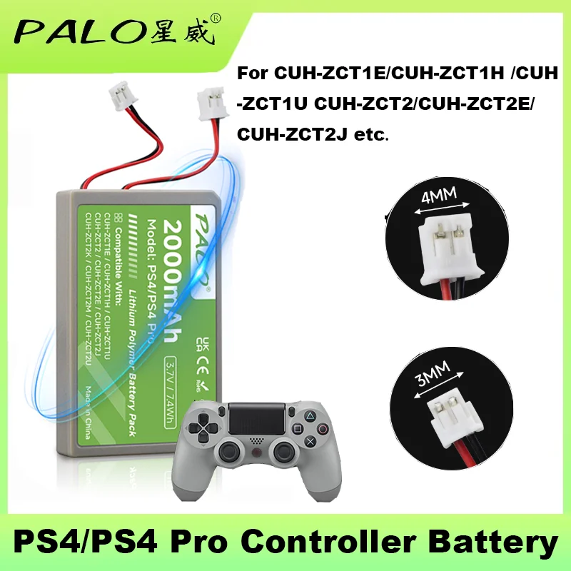 

PALO PS4 PS4 Pro Battery for Sony PS4 Pro Gamepad Dualshock4 V1 Wireless Controller CUH-ZXTIE CUHZCTIU PS4 for CUHZCT2 CUH-ZCT2E