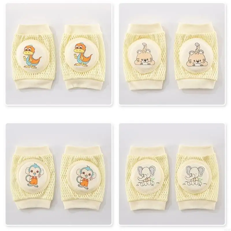 

95AE Toddler Knee Pads Boys Girl Unisex Cartoon Print Kneepads Baby Knee Protectors