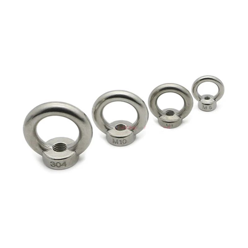 2pcs Lifting Eye Nuts/Screw Ring eyebolt Ring Hooking M3-M12 304 Stainless steel