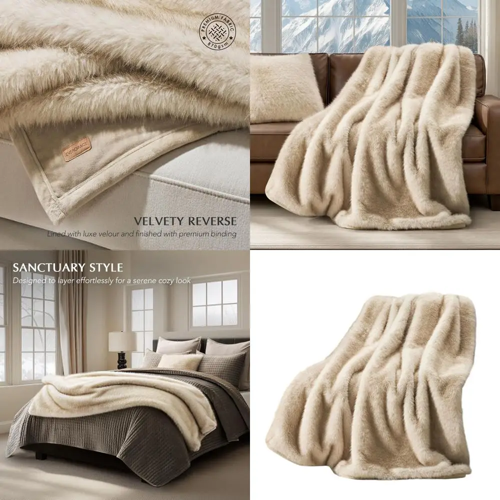 

Уютный плюшевый бросок из искусственного меха, двусторонний бархат и золотая лиса, 50x60