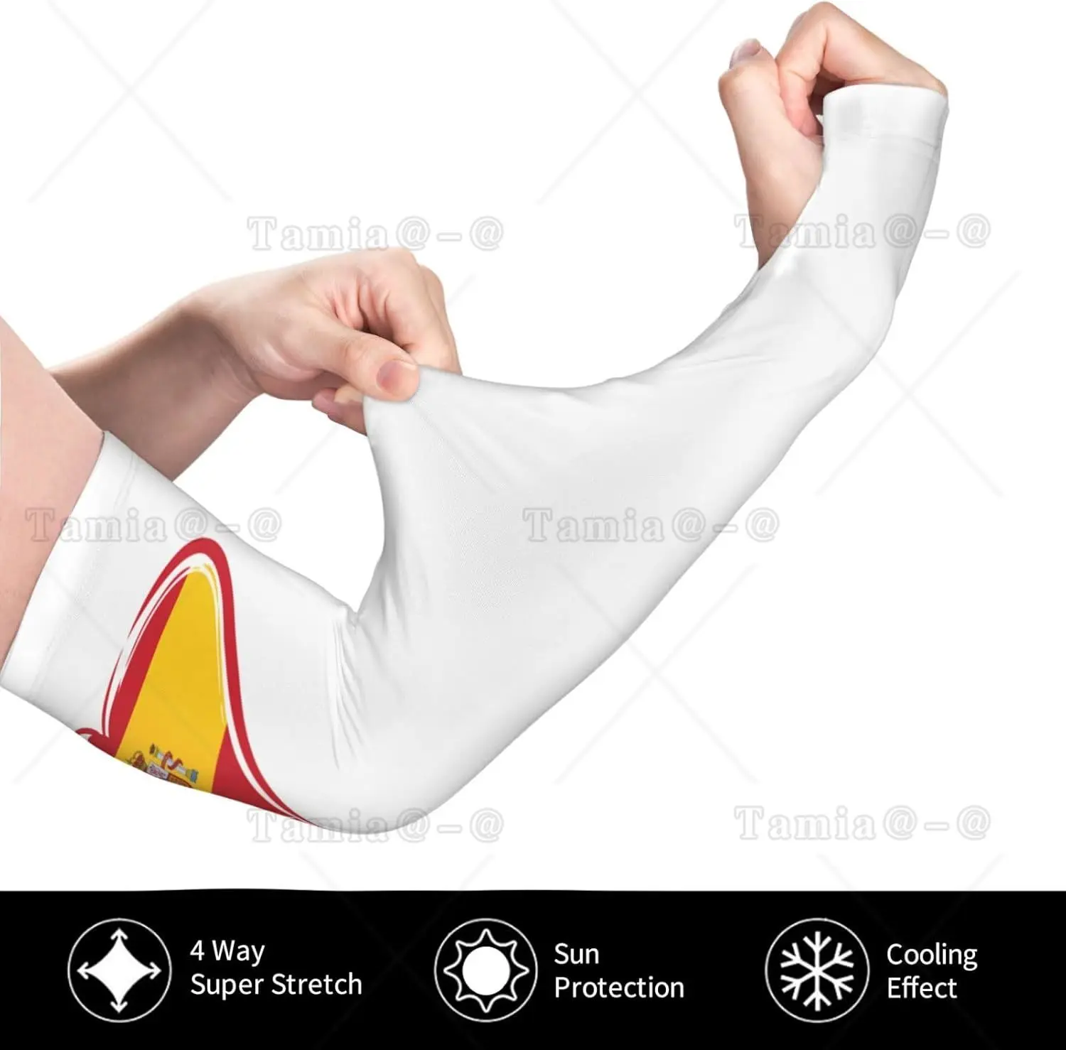Mangas de brazo de España Funda de brazo con bandera de España Mangas de brazo de enfriamiento español para exteriores
