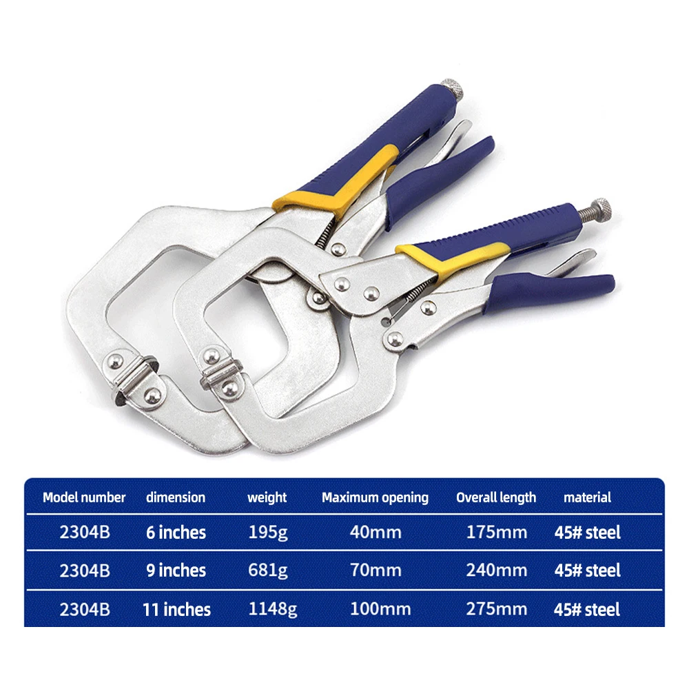 9/11inch C Clamp Multi-function Steel Carpentry Presses Vise Grip Locking Plier Woodworking Clamps Clips Face Clamp