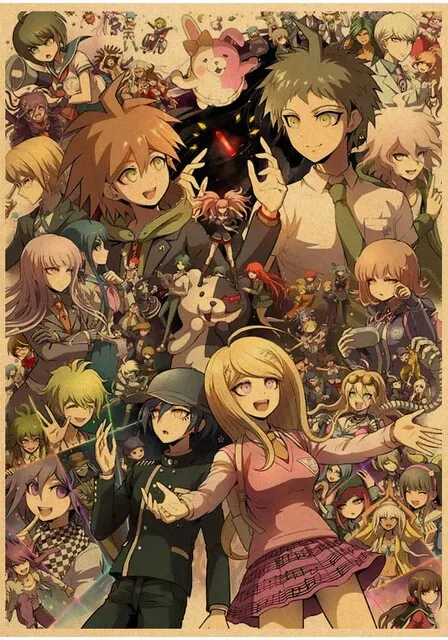 Danganronpa أنيمي المشارك كيوكو كيريجيري شخصيات كرافت ورقة الفن للأطفال غرفة جدار ديكور اليابان أنيمي جدارية المنزل ديسمبر