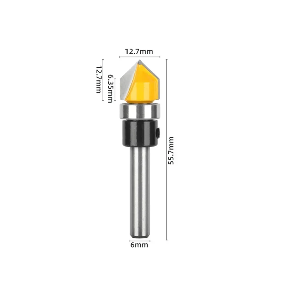 6mm Shank Bowl And Tray Router Bit Round Nose Trimming Machine Milling Cutter Woodworking Router Bit Round Bottom V-shaped