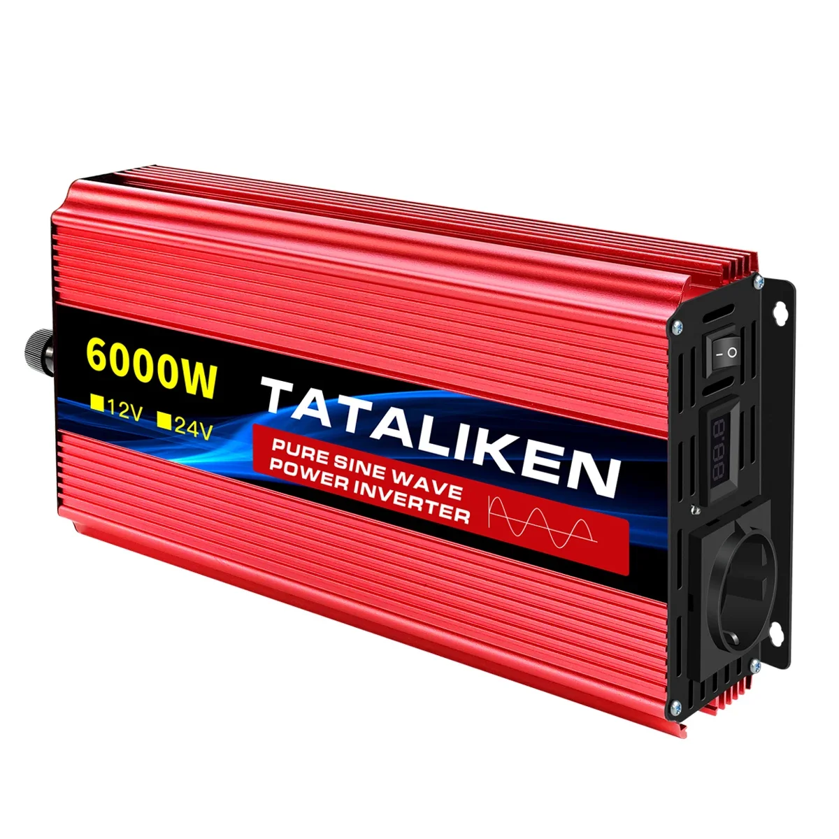 Falownik 1000W-10000W 12V/24V 220V Czysta fala sinusoidalna Falowniki solarnie z gniazdem LED EU — 2