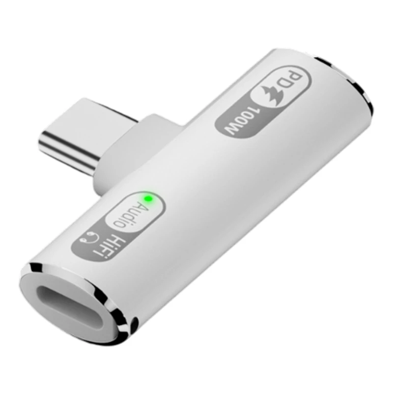 Conversores adaptador carregamento USB C Audios PD100W suporta carregamento rápido Adaptador excelente qualidade som