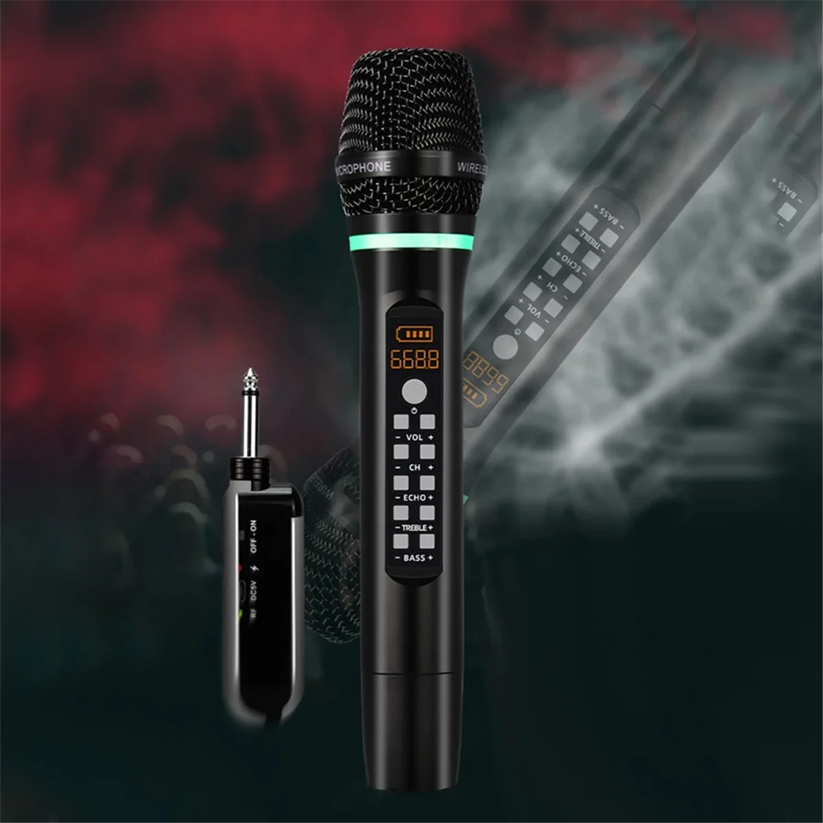 UHF Wireless Microphone Handheld Bluetooth Karaoke Microphone Recording Studio Home Party Singing for Car Speaker