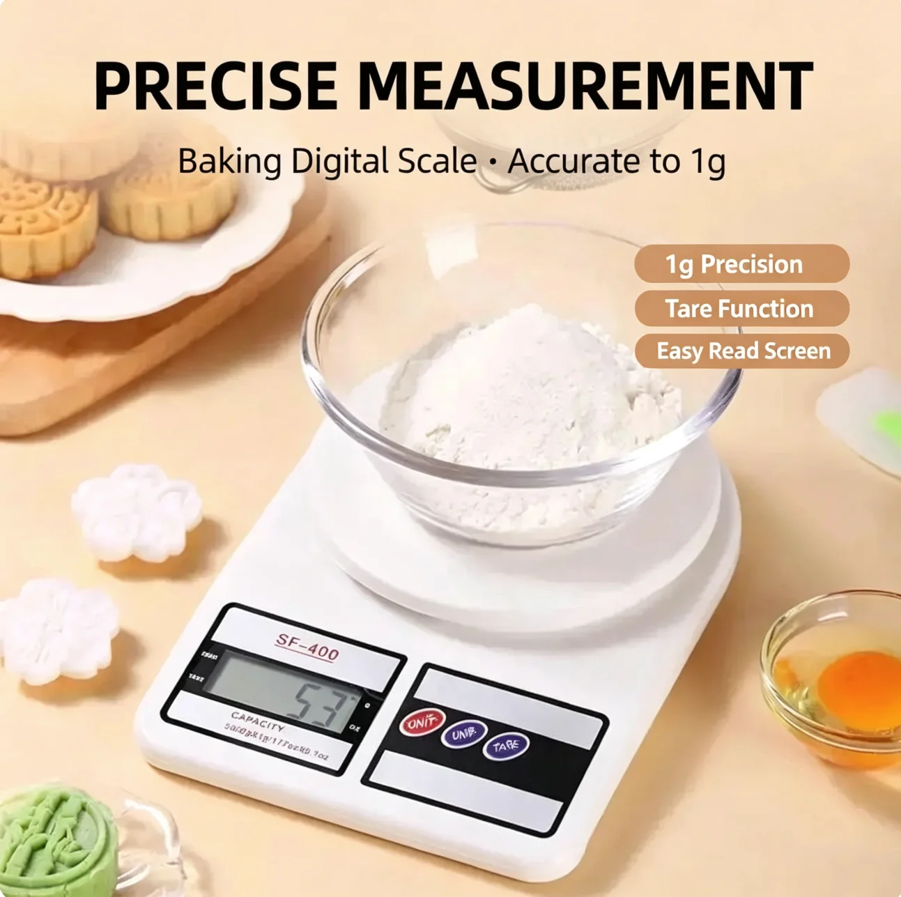 High‑Accuracy Small Digital Kitchen Scale Portable Gram Weight Scale Household Food Weighing Scale for Baking Cooking Coffee Tea