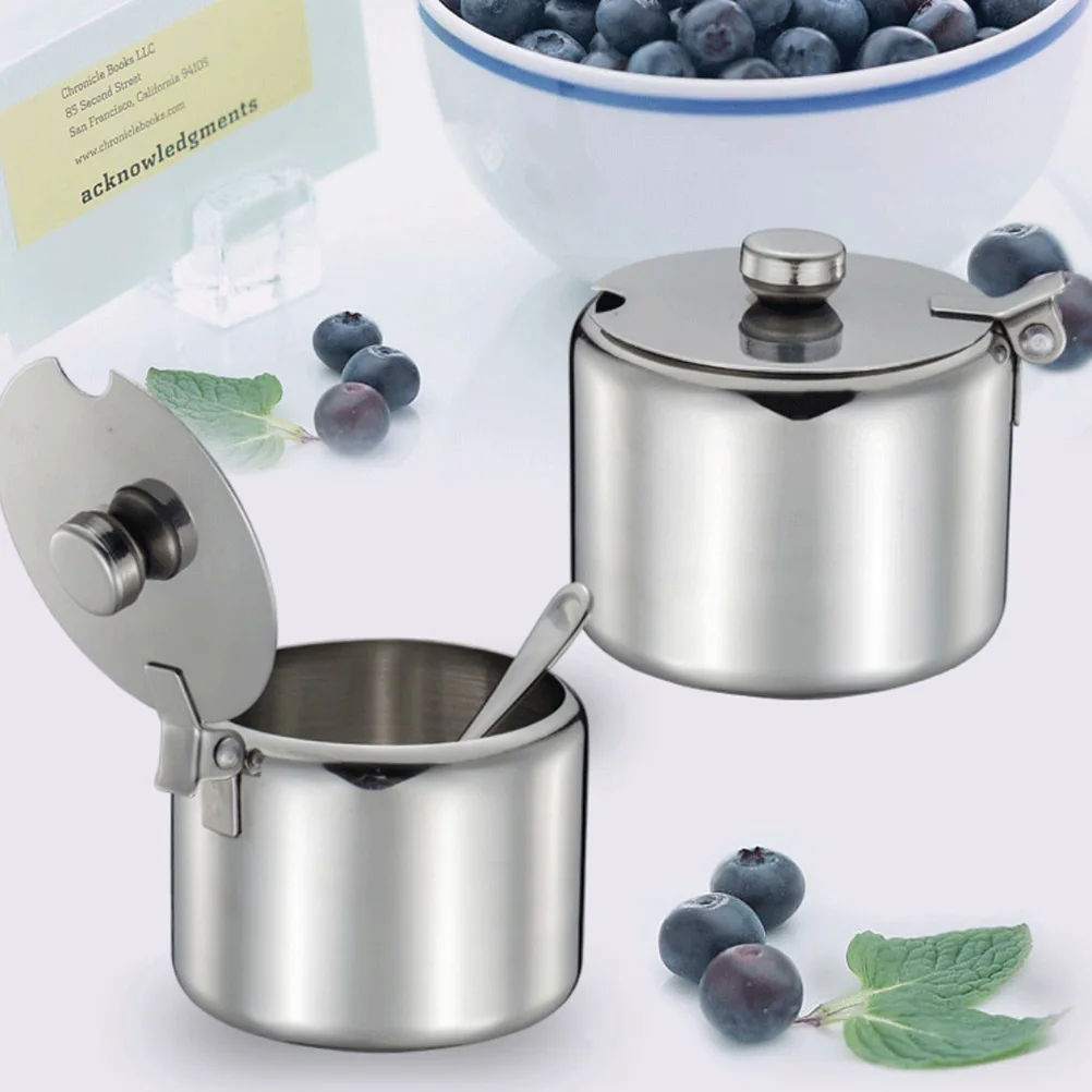 

Sugar Jar Seasoning Bottle Stainless Steel Canisters Spice Containers Storage Jars Salt Pepper Kitchen Accessories Food Grade