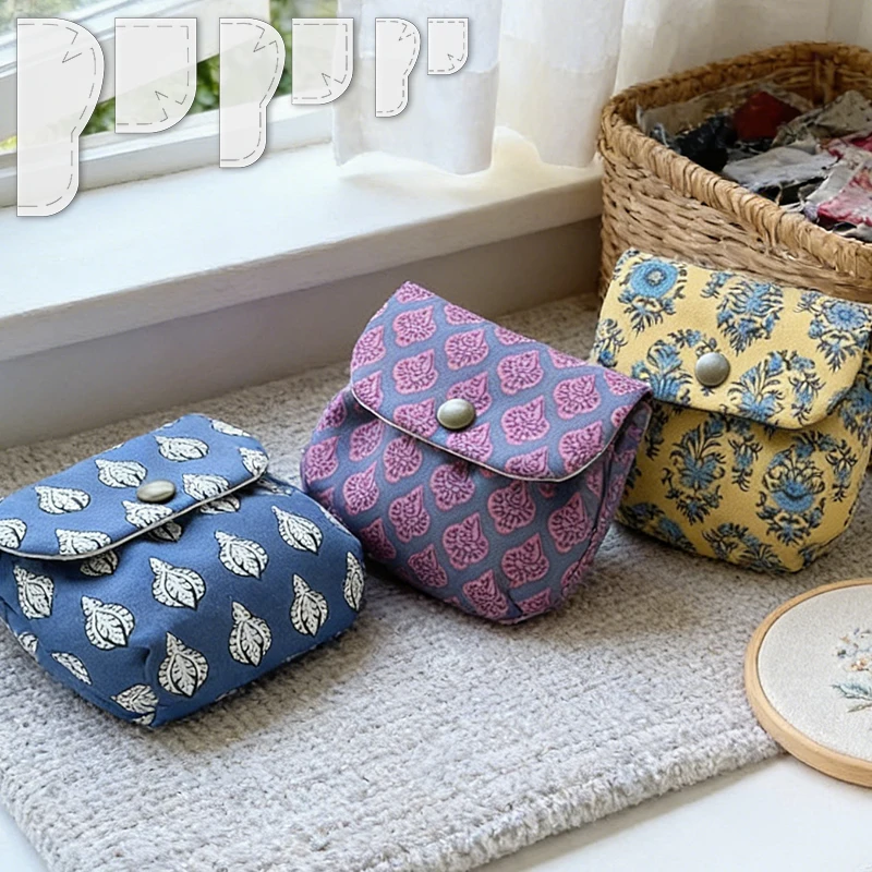 YOMDID 2 Stück Niedliche Münzbörse Nähvorlage Ohne Reißverschluss Transparente PET-Patchwork-Vorlage DIY Handtasche Nähen Patchwork-Lineal