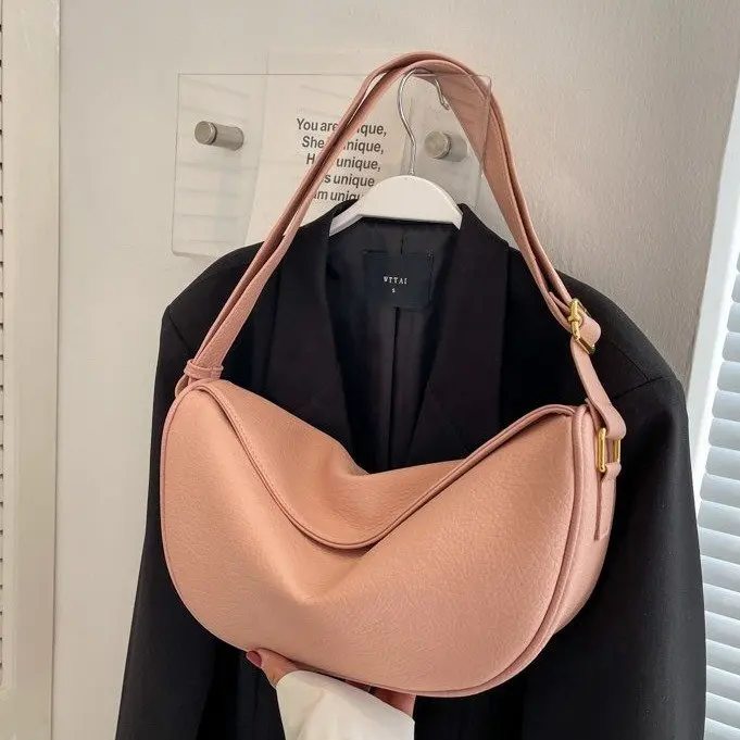

Luxury Women Crossbody Bag Solid PU Leather Hobo Shoulder Handbag High Capacity Messenger Bags Female Purse Bags for Women