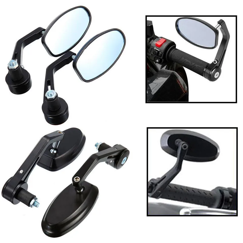 Motorcycle Handlebar End Rearview Mirror Side Mirror 360° Adjustable For Yamaha MT-07 MT-09 BMW Honda CB650R Ducati Kawasaki